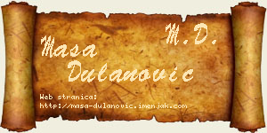 Maša Dulanović vizit kartica